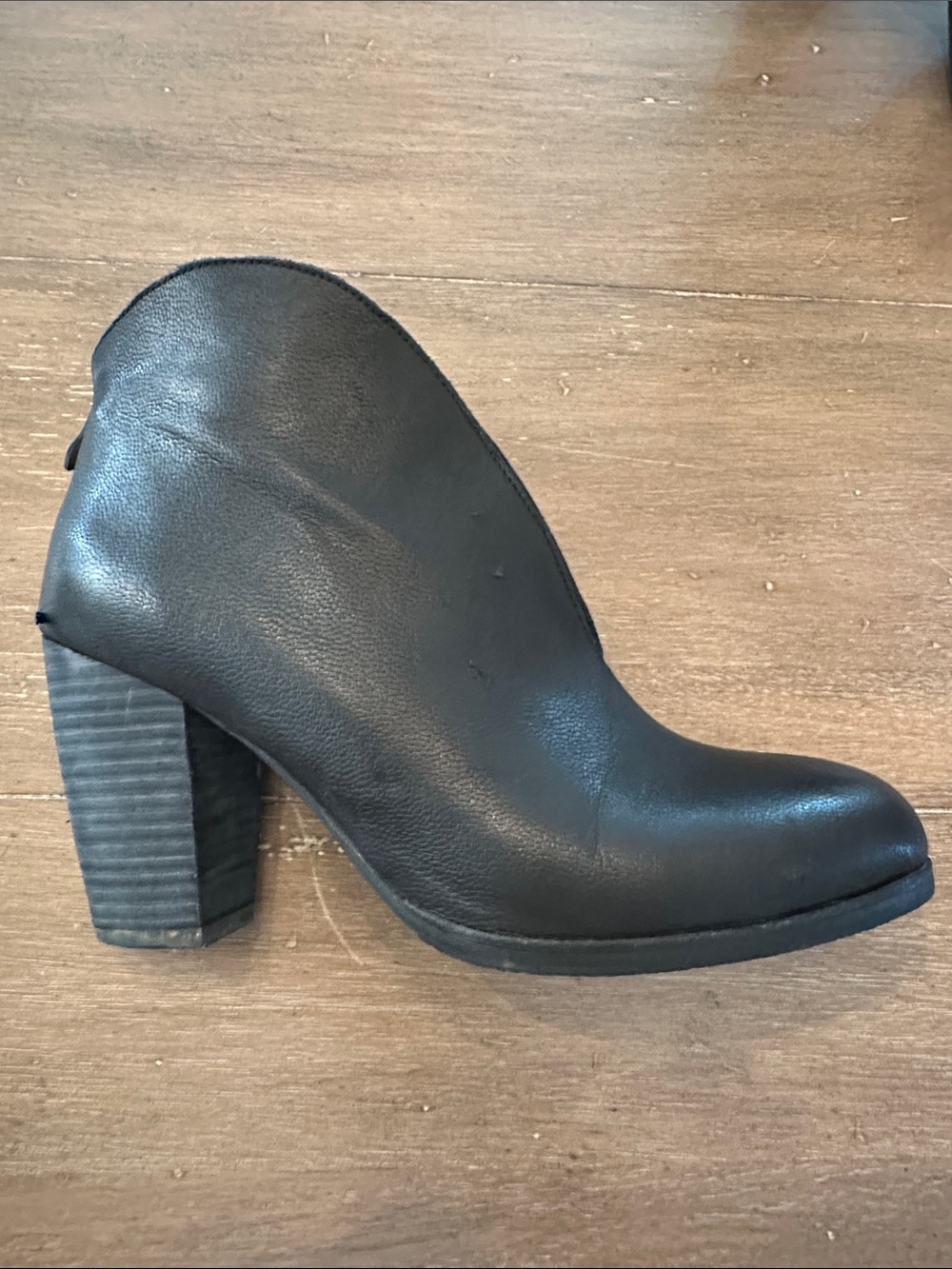 Antelope Women's Black Leather High Heel Ankle Boot